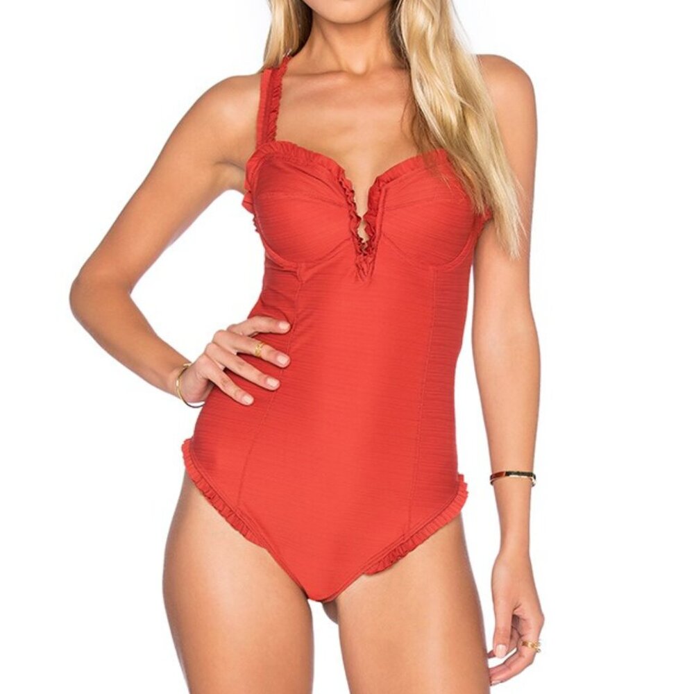 💋 For Love & Lemons One-Piece St. Lucia Swimsuit Size Small (Runs XS)